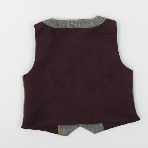 NEXT Boys Grey Herringbone  Jacket Waistcoat Size 3-6 Months
