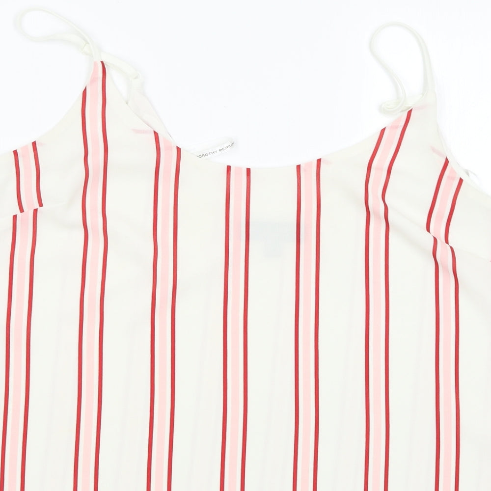 Dorot Womens Red Striped  Camisole T-Shirt Size 14