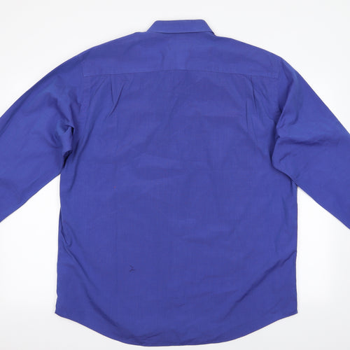 Marks  Mens Blue    Dress Shirt Size 16
