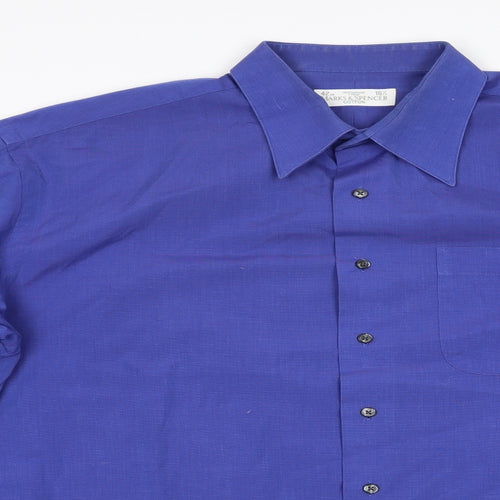 Marks  Mens Blue    Dress Shirt Size 16