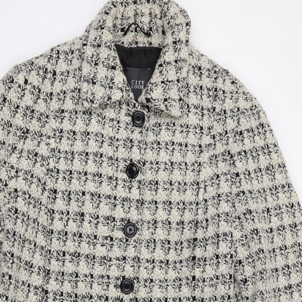 City Look Womens Black Check  Jacket Coat Size 18