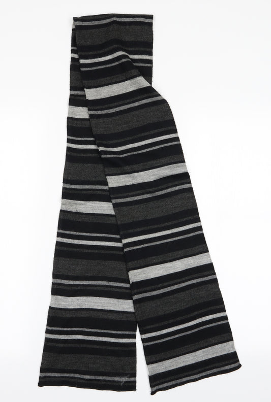 Preworn Mens Black Striped  Scarf  One Size