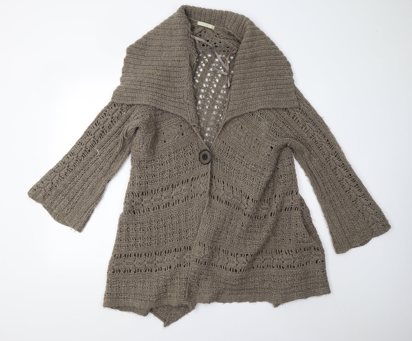 M&S Womens Brown  Knit Cardigan Jumper Size 20
