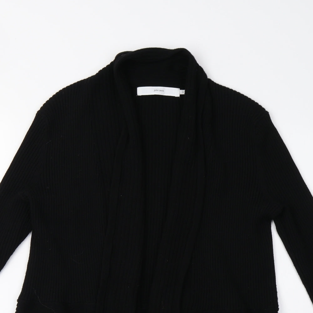 John Lewis Womens Black  Knit Cardigan Jumper Size 12