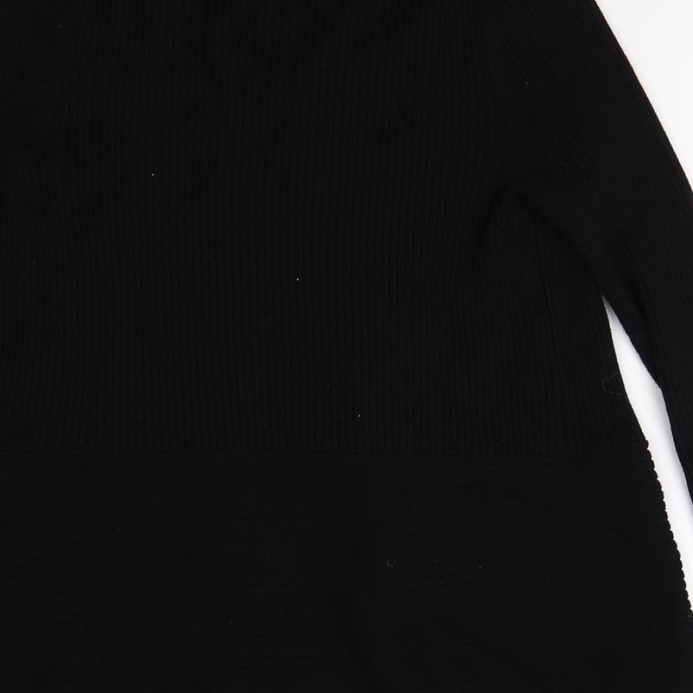 John Lewis Womens Black  Knit Cardigan Jumper Size 12