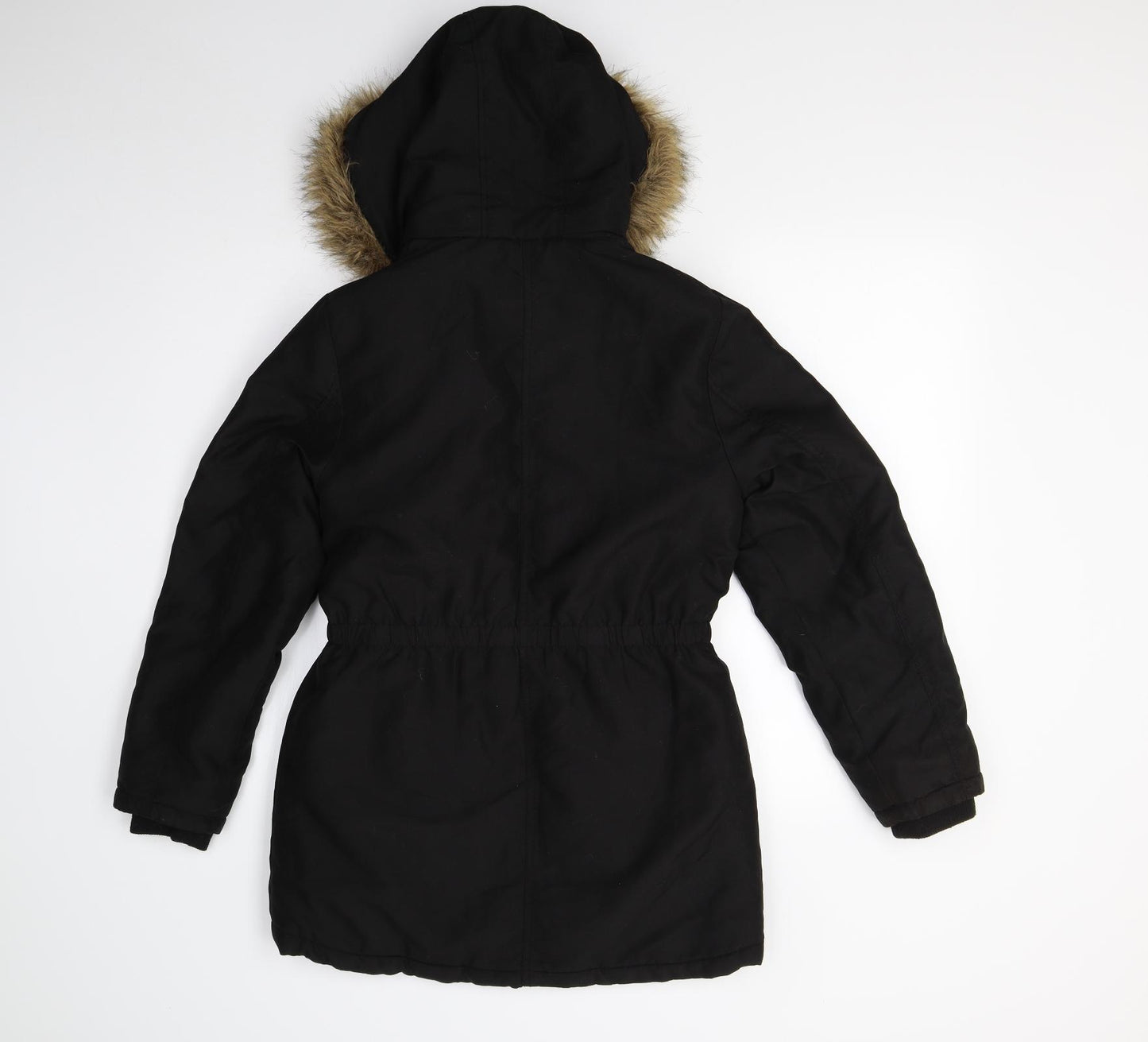 George Girls Black   Overcoat Coat Size 12-13 Years