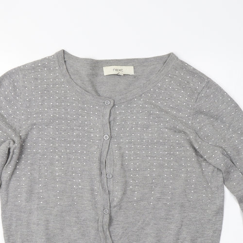 NEXT Womens Grey  Knit Cardigan Jumper Size 10