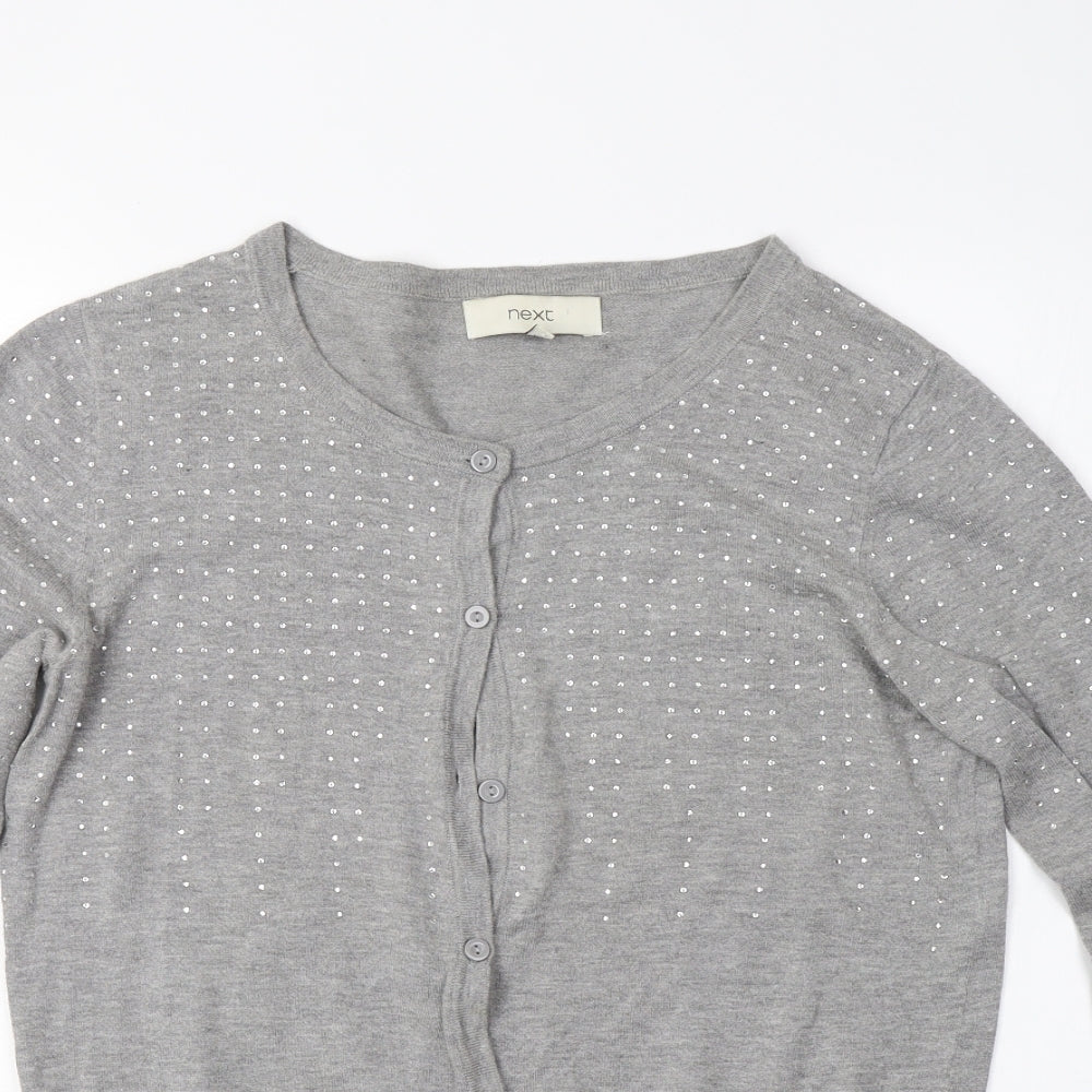 NEXT Womens Grey  Knit Cardigan Jumper Size 10