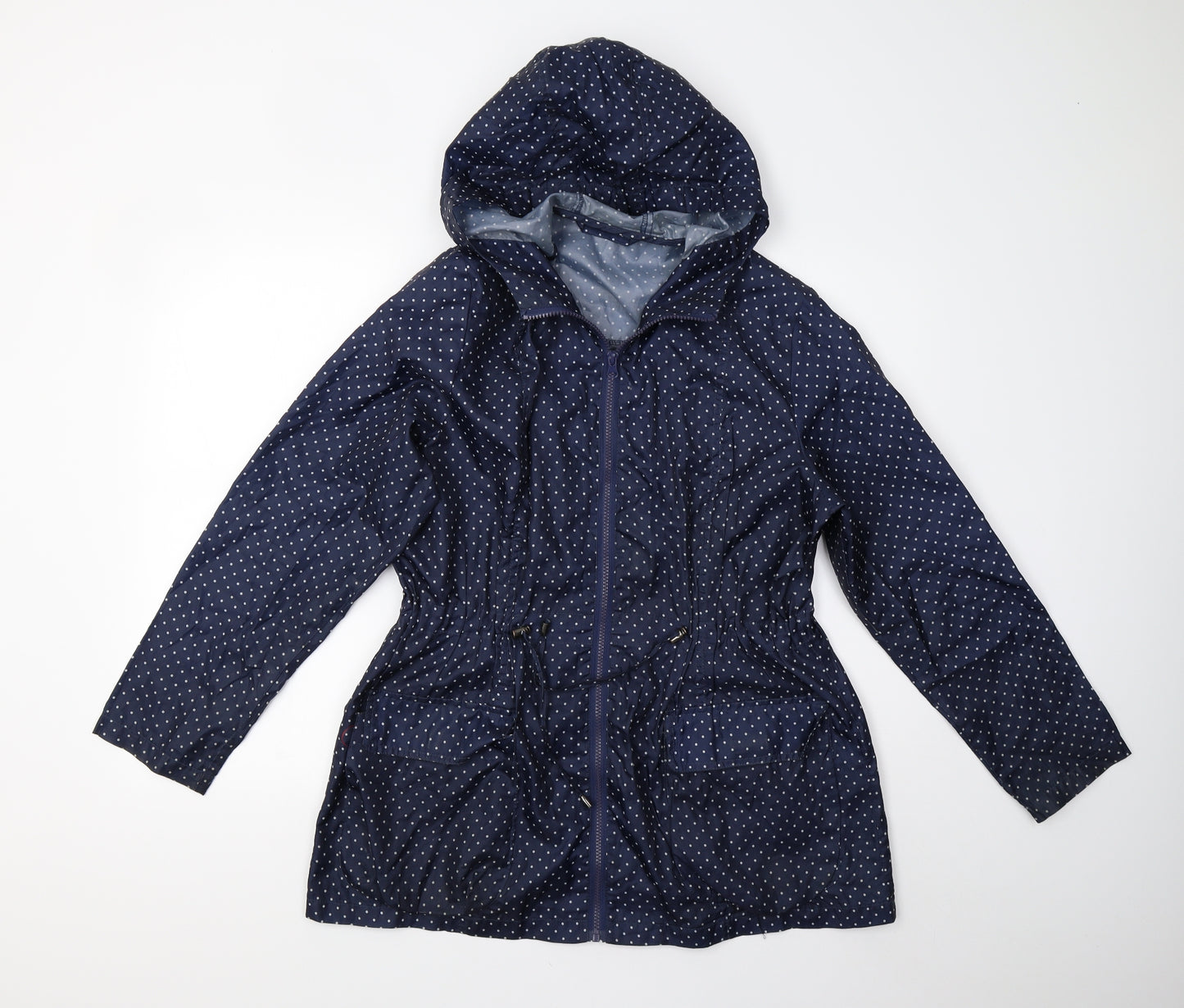 Preworn Womens Blue Polka Dot  Anorak Jacket Size 12