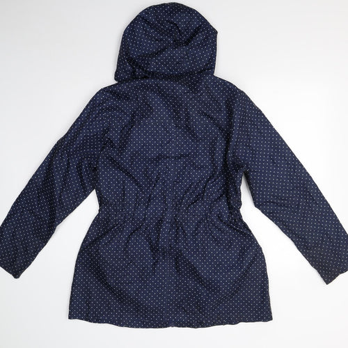 Preworn Womens Blue Polka Dot  Anorak Jacket Size 12