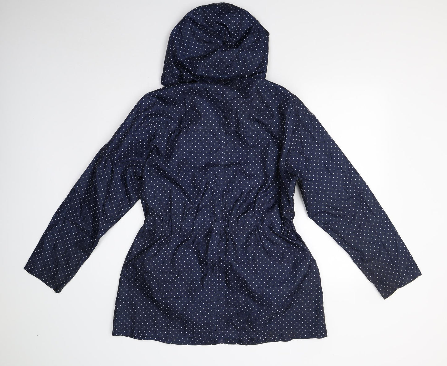Preworn Womens Blue Polka Dot  Anorak Jacket Size 12