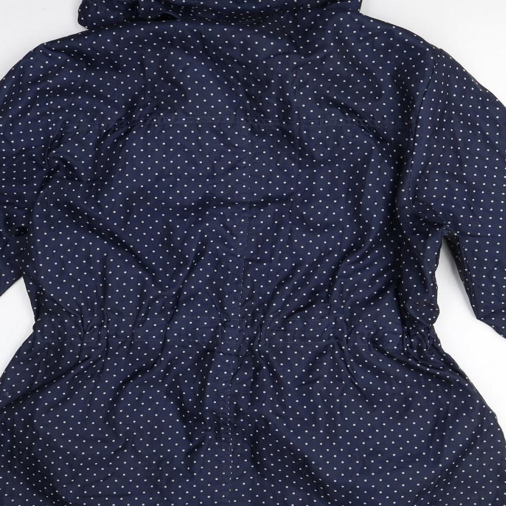 Preworn Womens Blue Polka Dot  Anorak Jacket Size 12