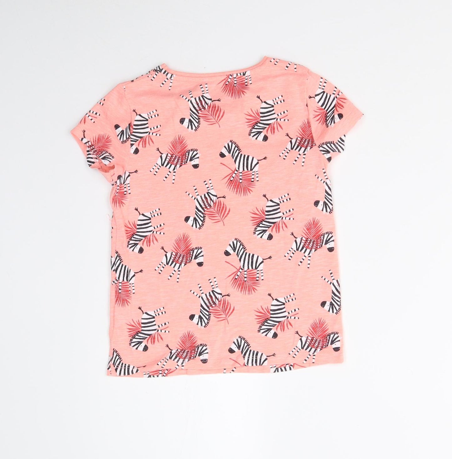 F&F Girls Pink   Basic T-Shirt Size 5-6 Years  - Zebras