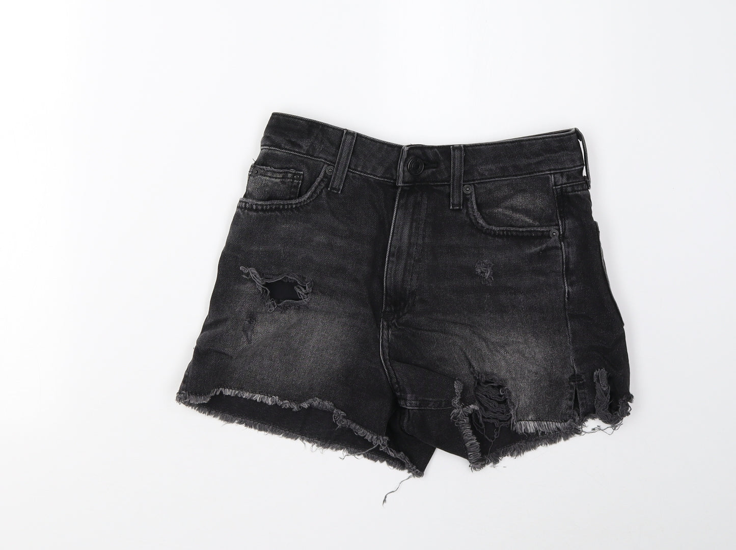 River Island Womens Black  Denim Cut-Off Shorts Size 8