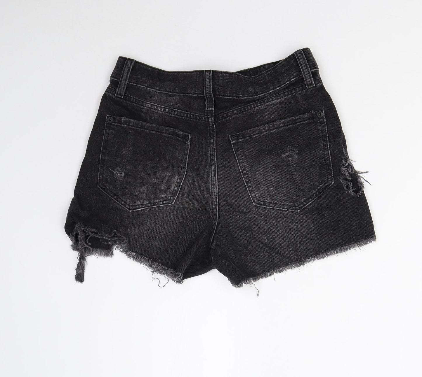 River Island Womens Black  Denim Cut-Off Shorts Size 8