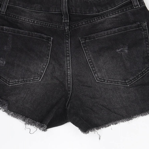 River Island Womens Black  Denim Cut-Off Shorts Size 8