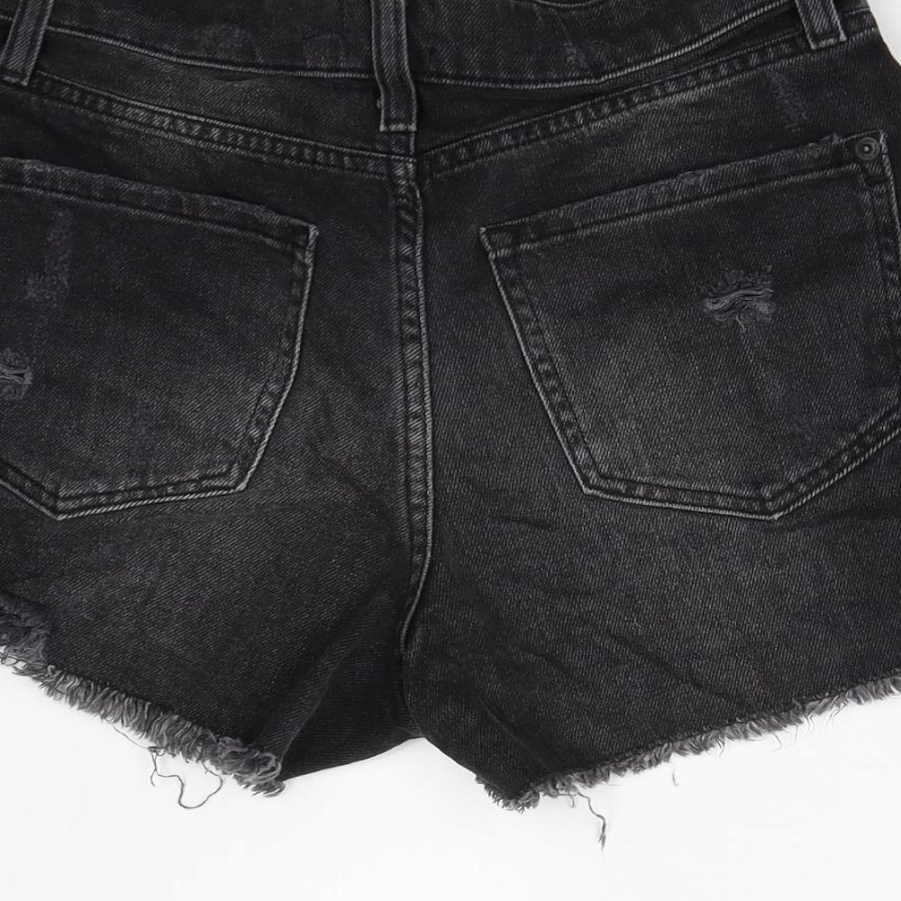 River Island Womens Black  Denim Cut-Off Shorts Size 8