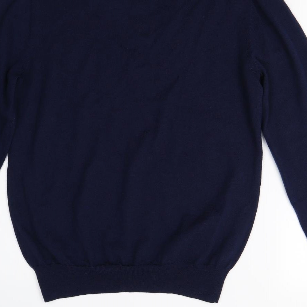 Jaeger Mens Blue  Knit Pullover Jumper Size S  - Merino
