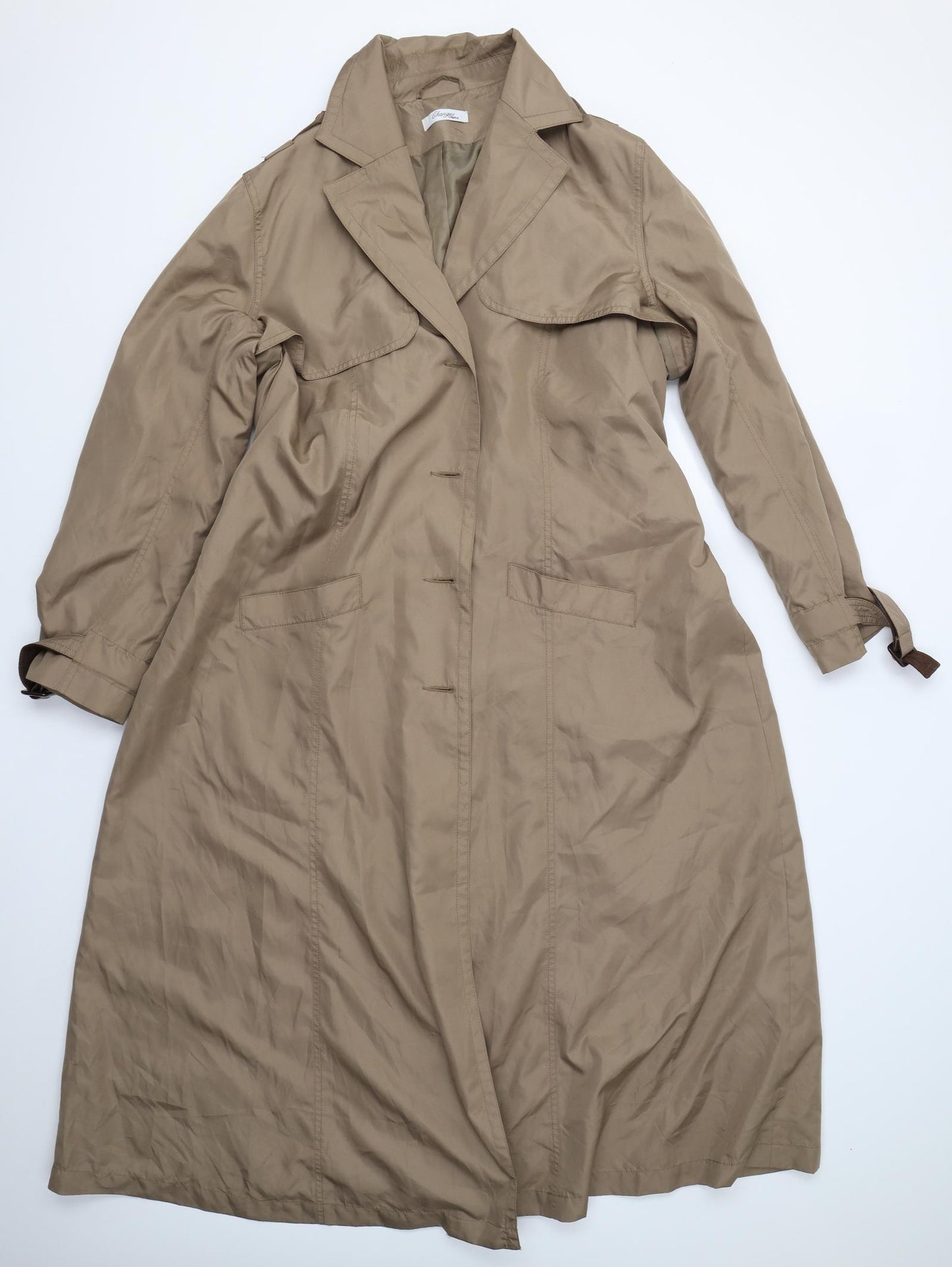 Changes Womens Beige   Trench Coat Coat Size 26