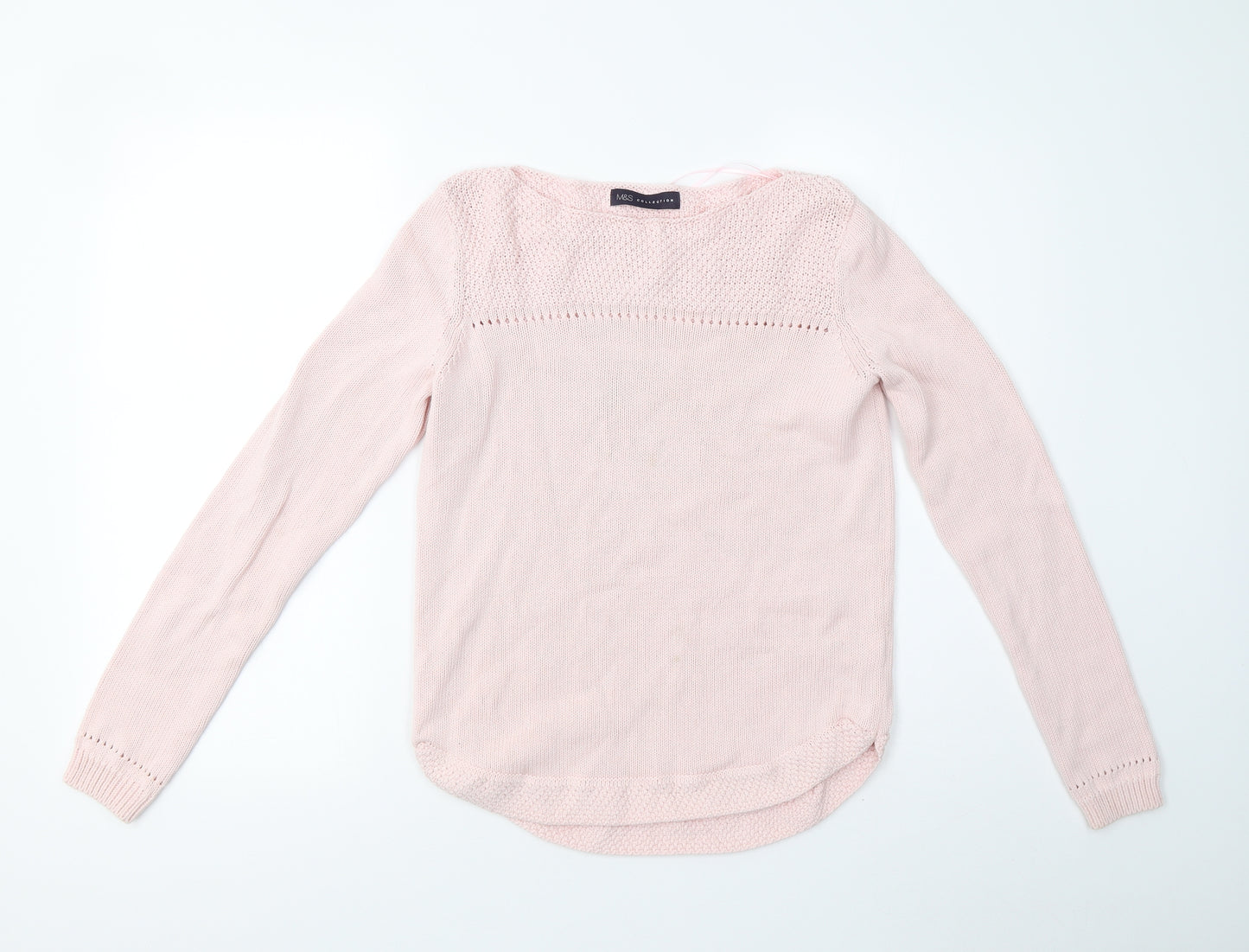 M&S Womens Pink  Knit Pullover Jumper Size 8