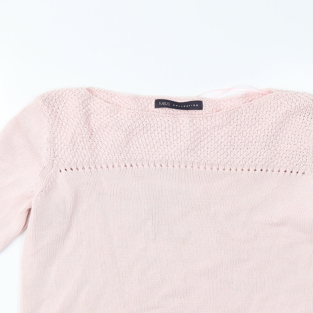 M&S Womens Pink  Knit Pullover Jumper Size 8