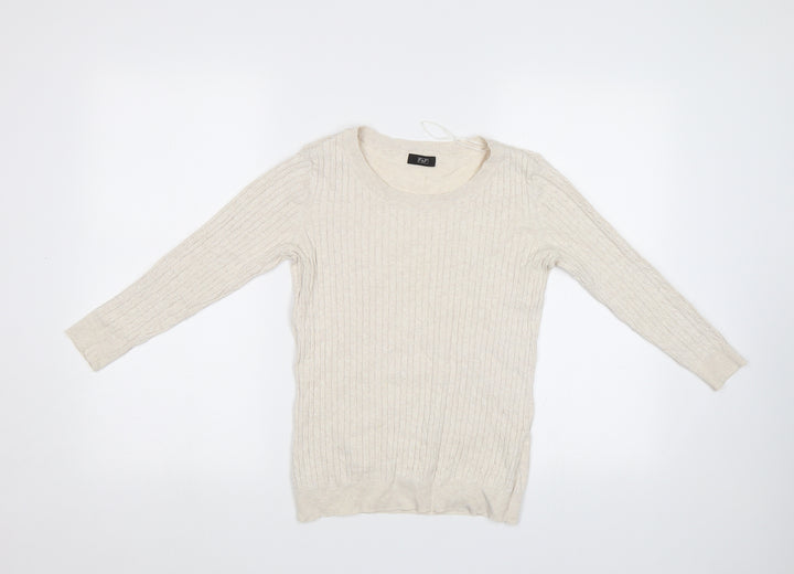 F&F Womens Beige Pullover Jumper Size 10