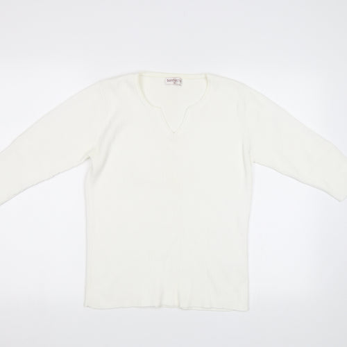 Bonmarché Womens White   Pullover Jumper Size M