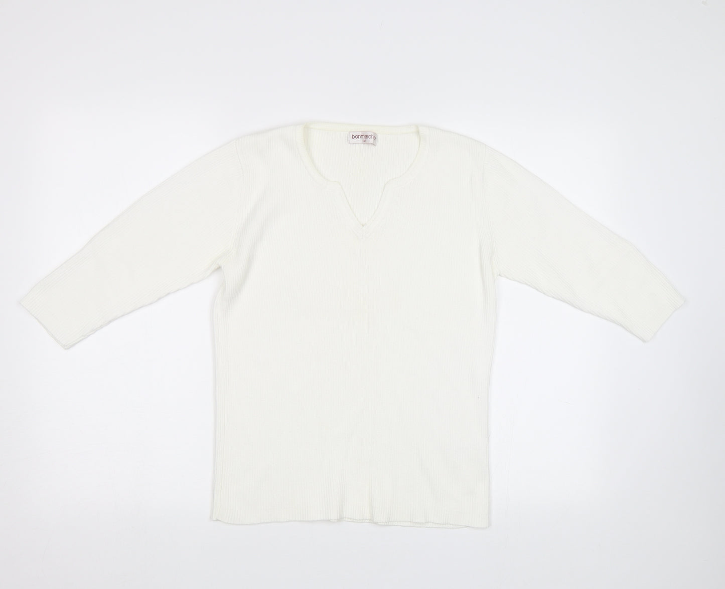 Bonmarché Womens White   Pullover Jumper Size M