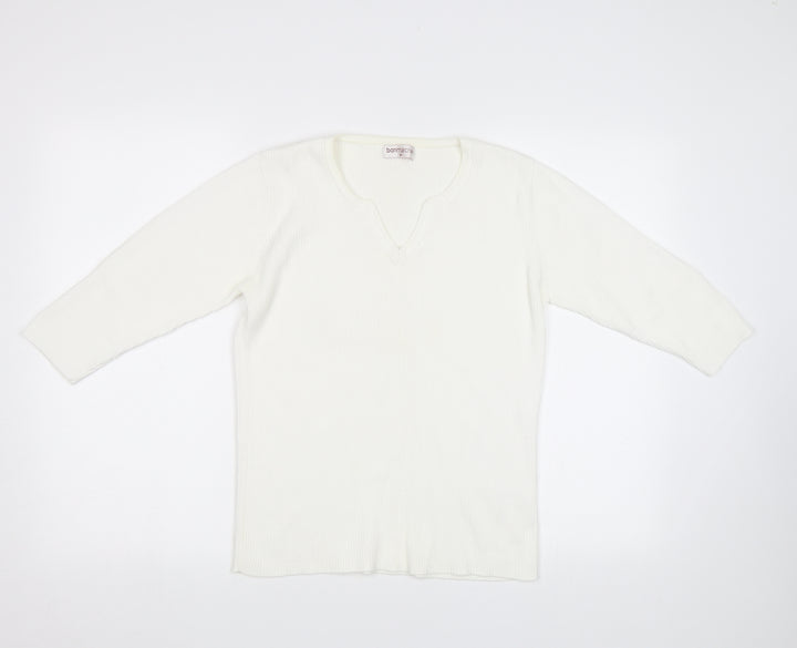 Bonmarché Womens White   Pullover Jumper Size M