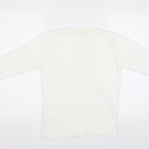 Bonmarché Womens White   Pullover Jumper Size M