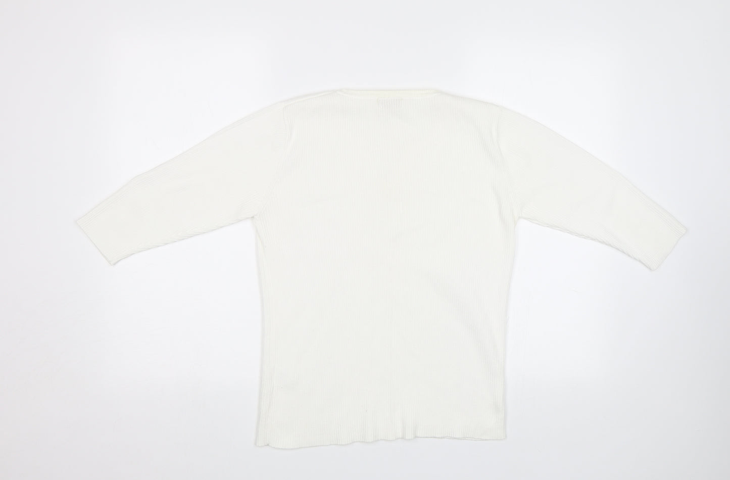 Bonmarché Womens White   Pullover Jumper Size M