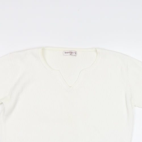 Bonmarché Womens White   Pullover Jumper Size M