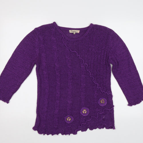 Inspire Collection Womens Purple   Pullover Jumper Size M