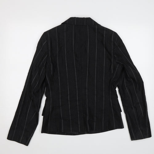 Taifun Collection Womens Black Striped  Jacket Blazer Size 8