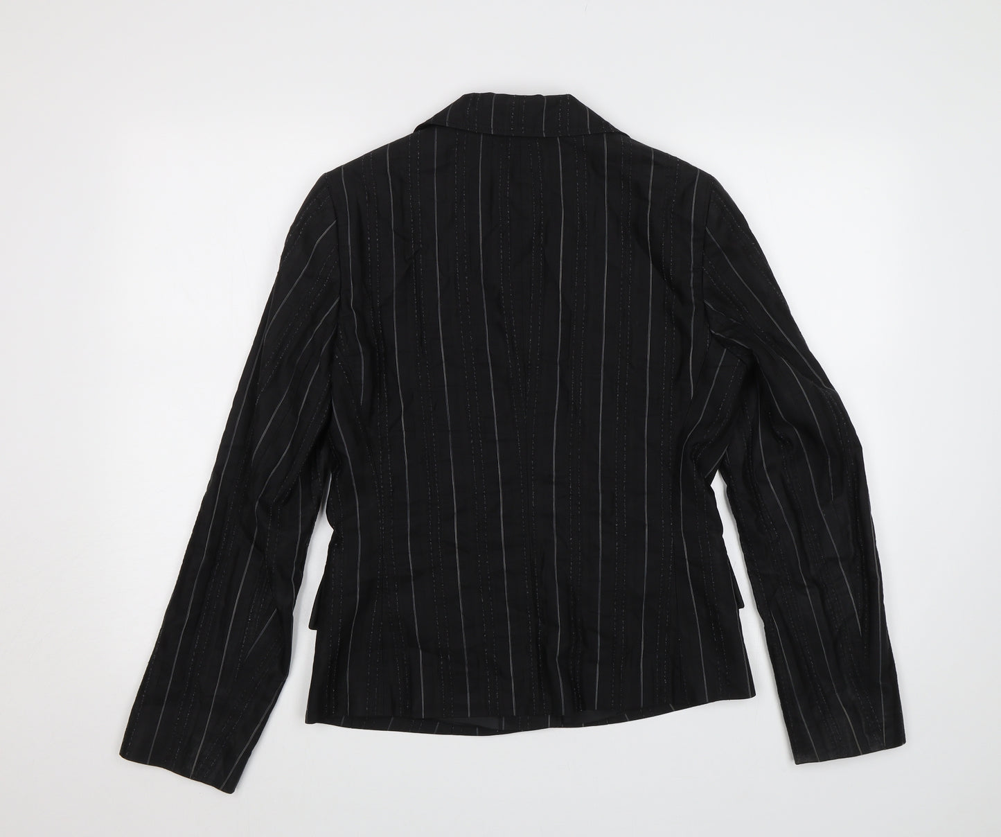 Taifun Collection Womens Black Striped  Jacket Blazer Size 8