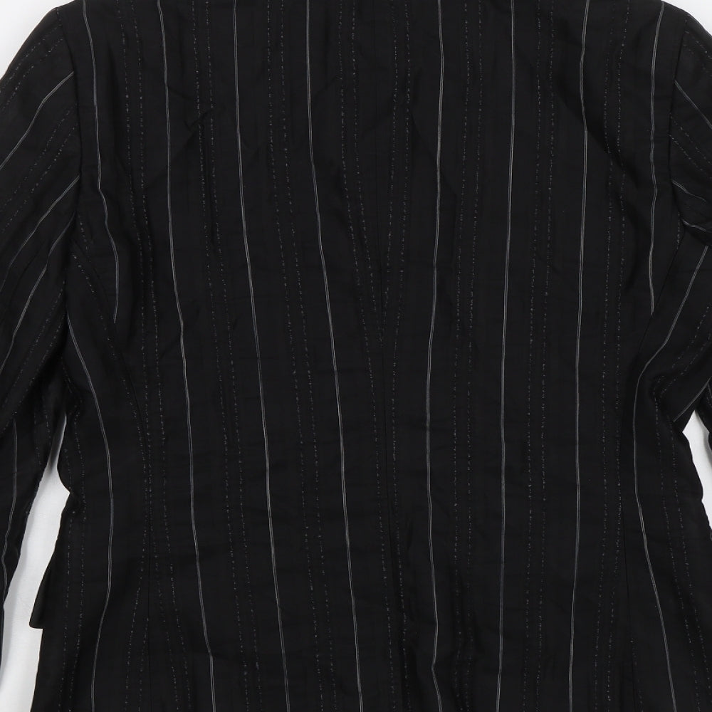 Taifun Collection Womens Black Striped  Jacket Blazer Size 8