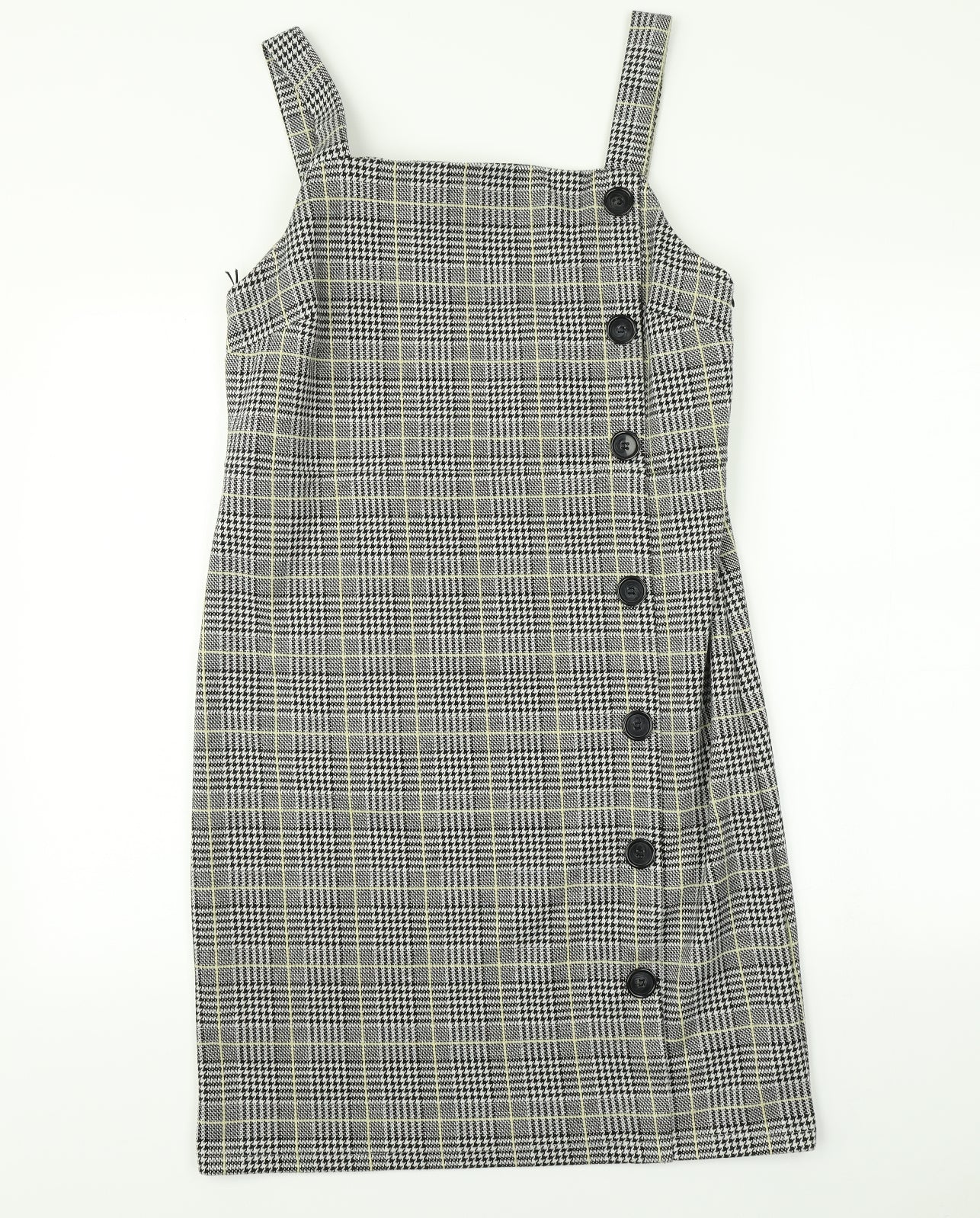 M&Co Womens Multicoloured Check  Pinafore/Dungaree Dress  Size 14
