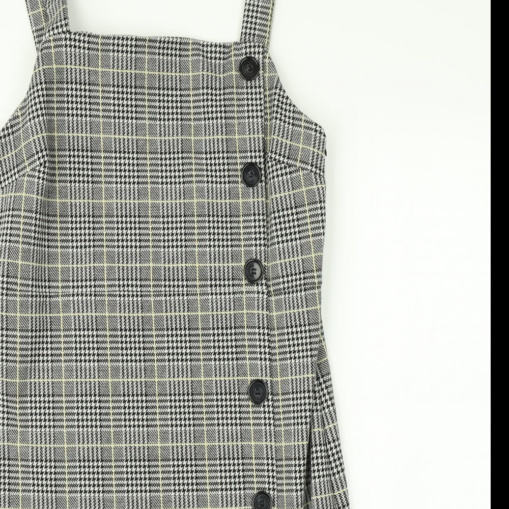 M&Co Womens Multicoloured Check  Pinafore/Dungaree Dress  Size 14
