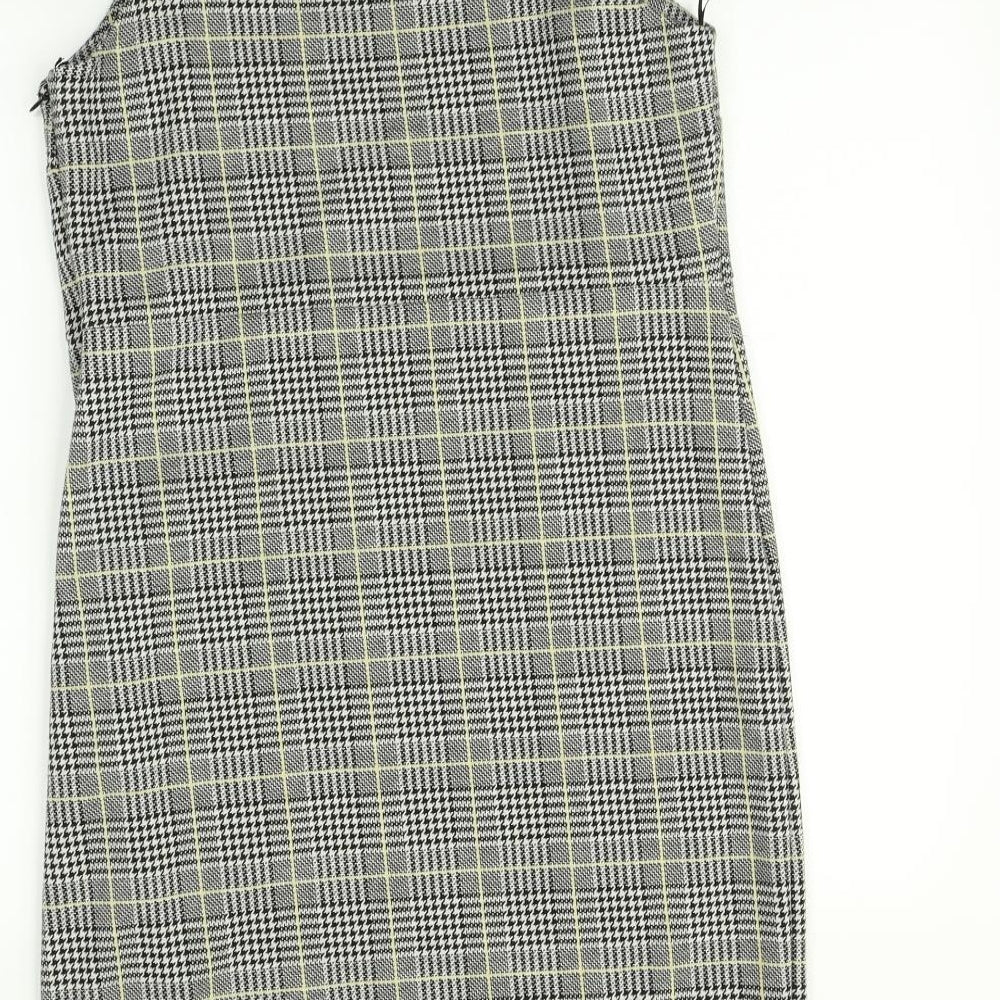 M&Co Womens Multicoloured Check  Pinafore/Dungaree Dress  Size 14