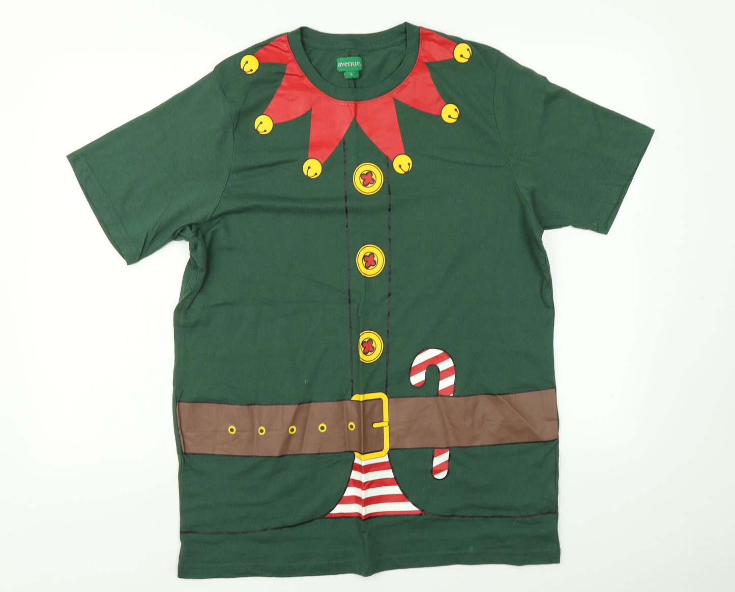 Avenue Mens Green    T-Shirt Size L  - Elf