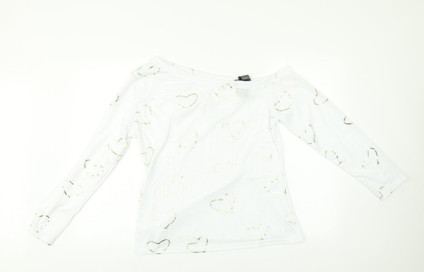 Preworn Womens White    Pyjama Top Size L  - Heart print