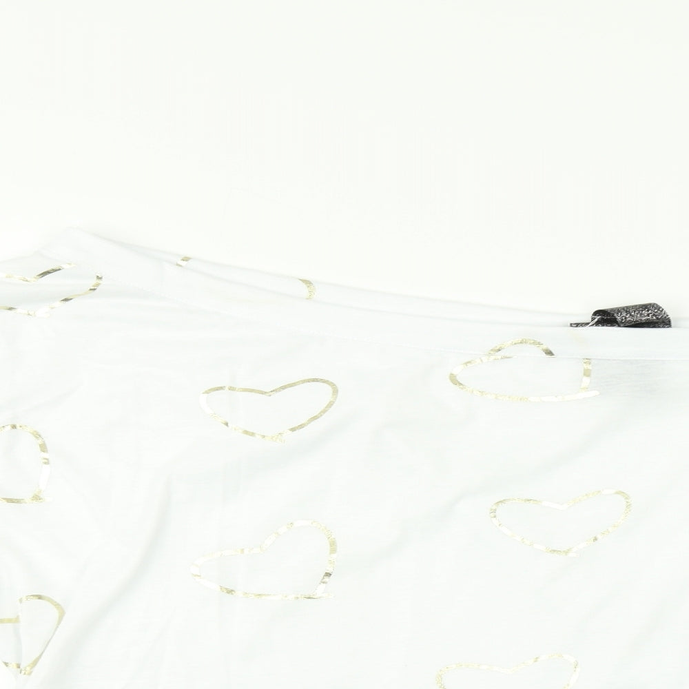 Preworn Womens White    Pyjama Top Size L  - Heart print