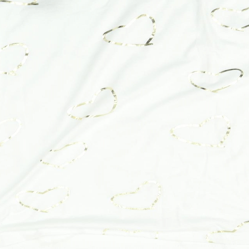 Preworn Womens White    Pyjama Top Size L  - Heart print