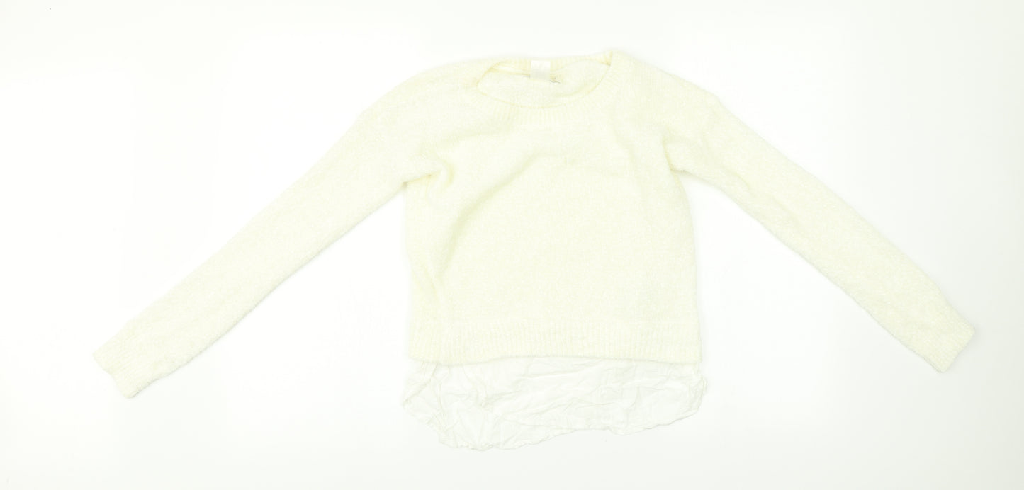 H&M Girls White   Pullover Jumper Size 11-12 Years