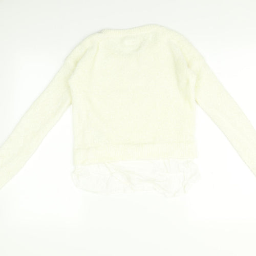 H&M Girls White   Pullover Jumper Size 11-12 Years