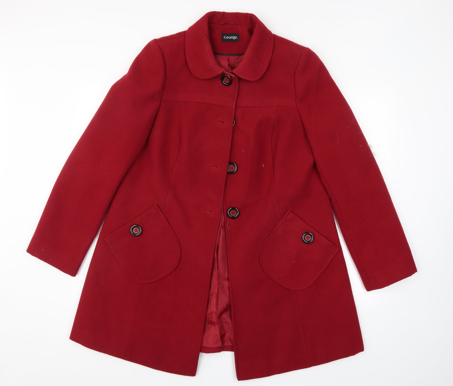 George Womens Red   Overcoat Coat Size 16