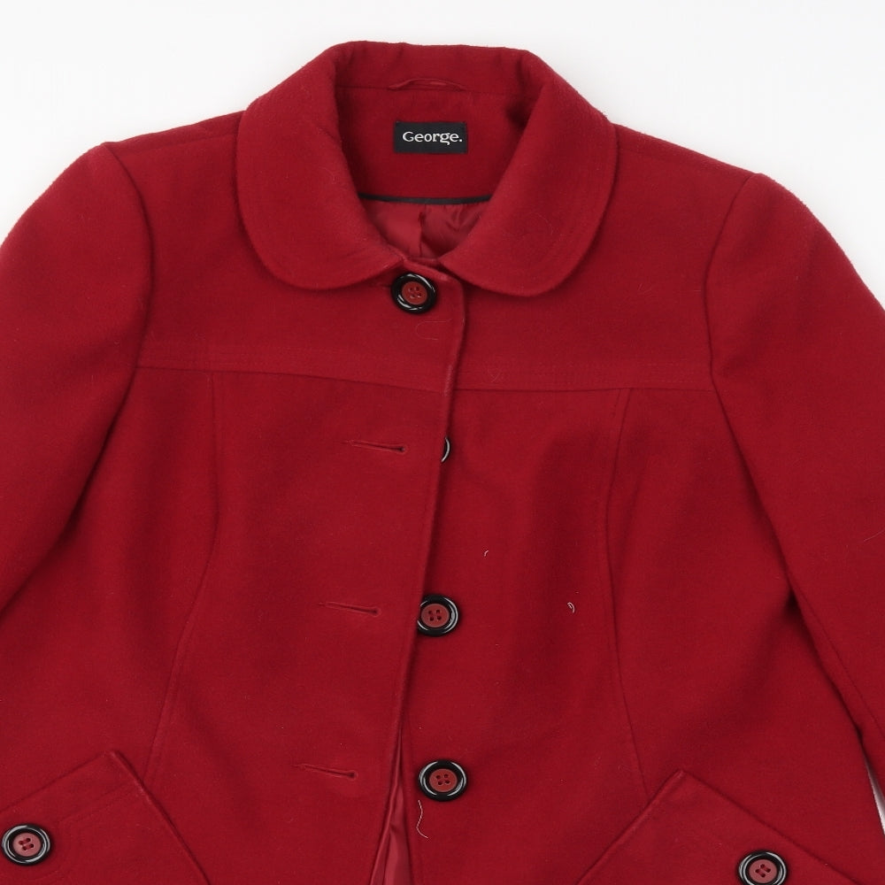 George Womens Red   Overcoat Coat Size 16