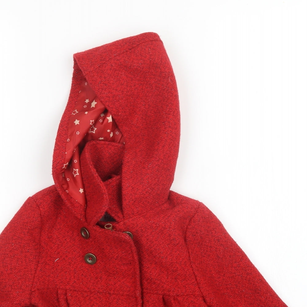 TU Girls Red   Overcoat Coatigan Size 3-4 Years