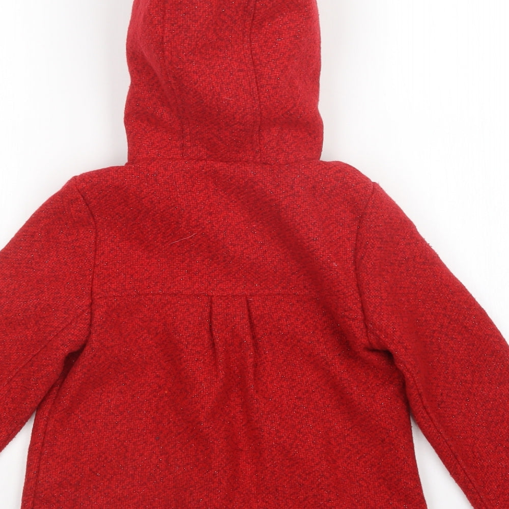 TU Girls Red   Overcoat Coatigan Size 3-4 Years