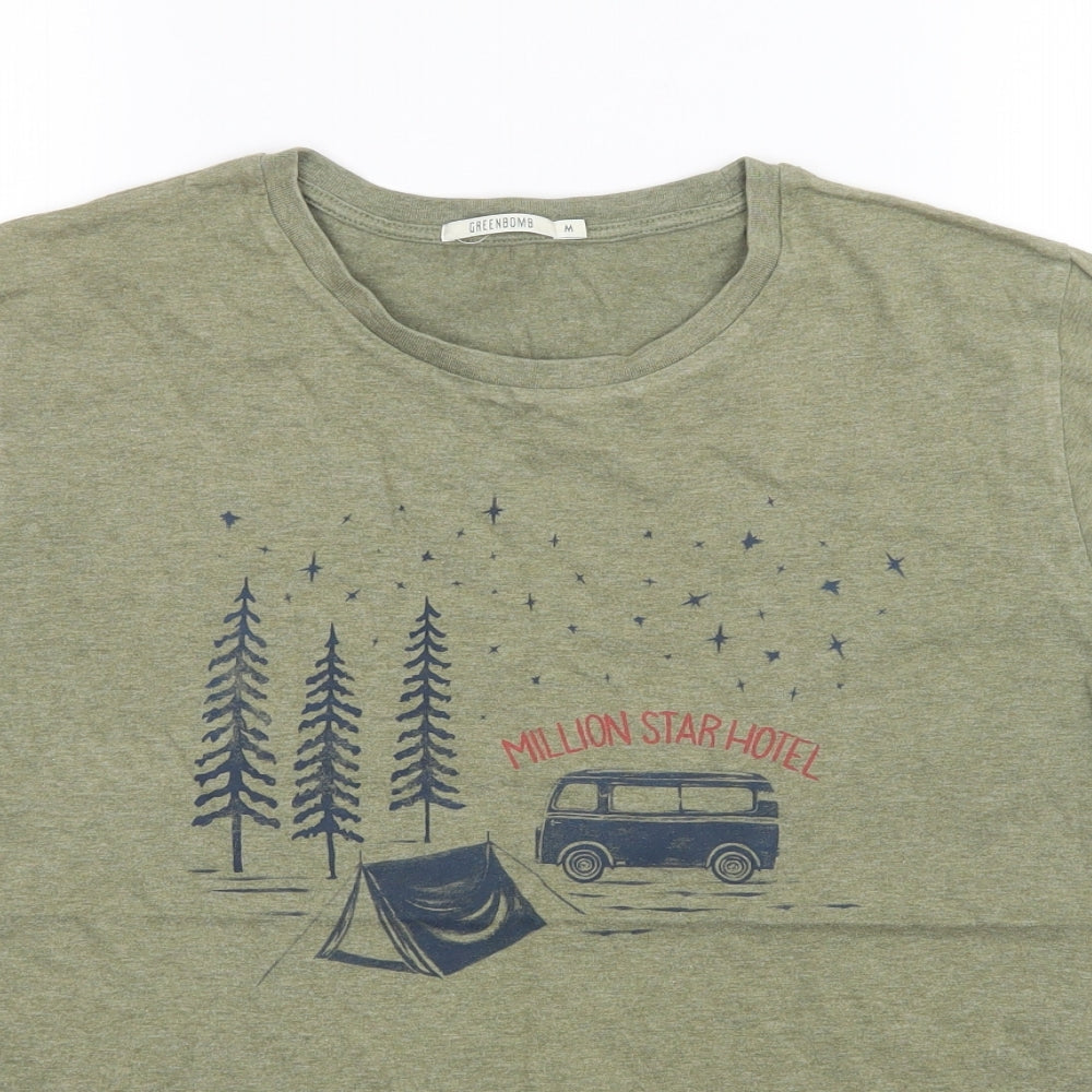 GreenBomb Mens Green    T-Shirt Size M